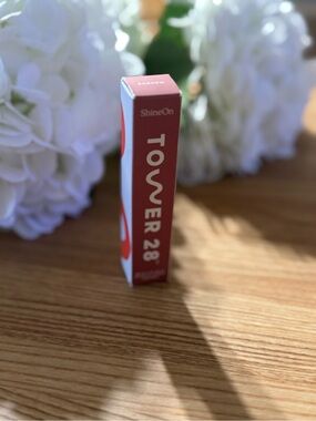 Tower 28 ShineOn Lipstick Color Cashew milky lip jelly makeup application smooth